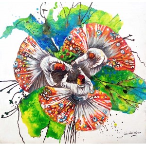 Naushad Alam, 24 x 24 Inch, Oil on Canvas, Figurative Painting, AC-NAL-201